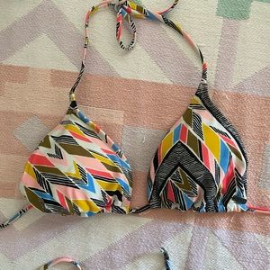 Volcom multi colored bikini top